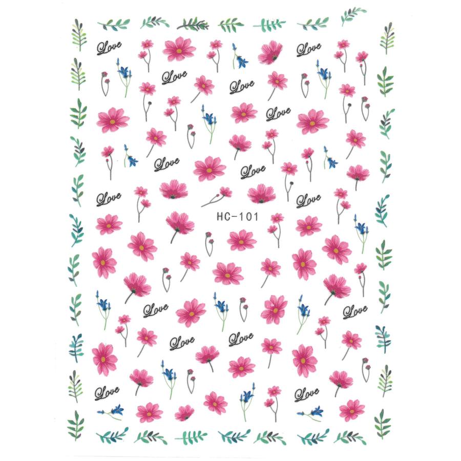 ネイルシール リーフ＆フラワー 【HC-101】 ジェルネイルシール 花
