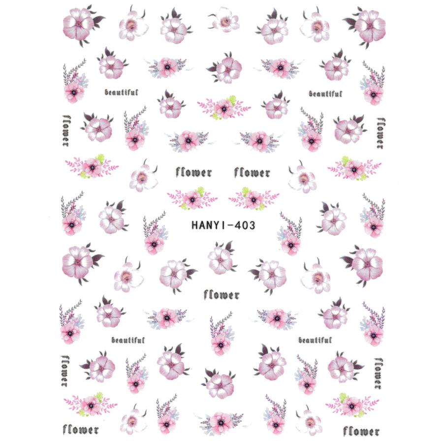 フラワー系ネイルシール108枚 ネイルシール アンティークフラワー 【HANVYI-403】 ジェル