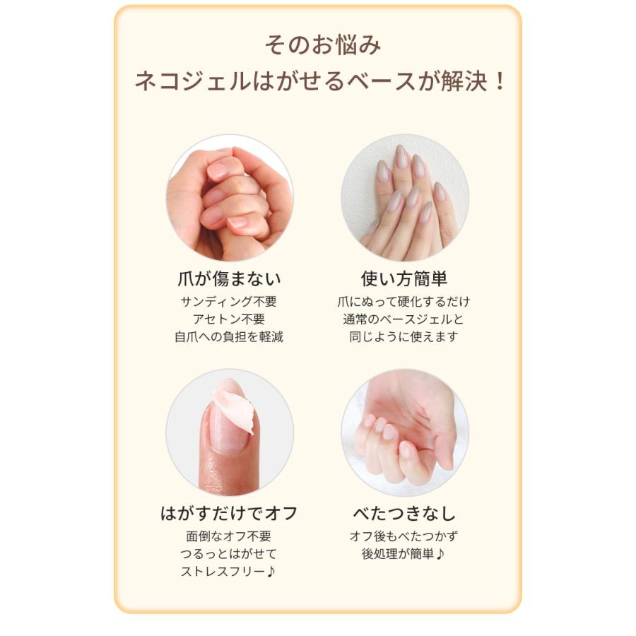 ジェルネイル ピールオフベースジェル＆ノンワイプトップジェルのセット はがせるベースジェル ネコジェル ピールオフジェル | NEKO GEL | 06