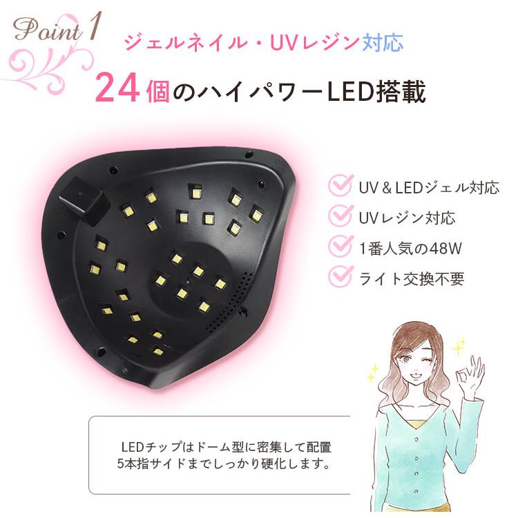 ジェルネイルライト　48ｗ　送料無料　プロ仕様のネイルライト　ネイル用ライト　UV/LED　USBコード　自動感知センサー　レジン　　｜neocolle｜03