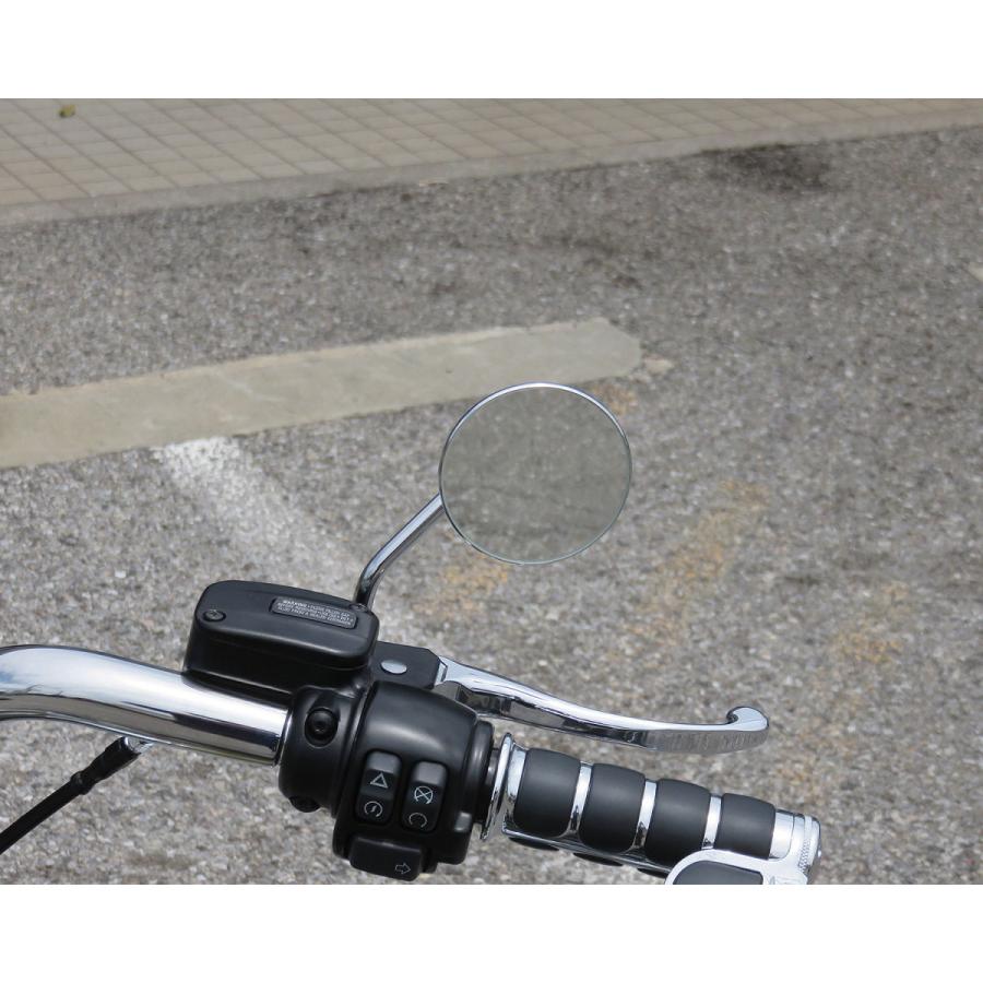 Harley Davidson 3in ショートステムラウンドミラー クランプ無し