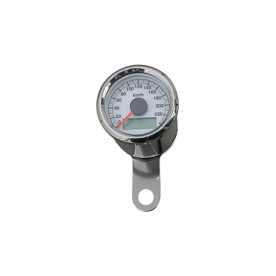 ４８ｍｍ　アジャスタブルスピードメーター　ステンレス　白盤　白光