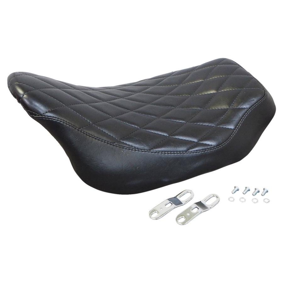 まえしー ブラック Harley Davidson ストリーカーシート ダイアモンドステッチ 08y
