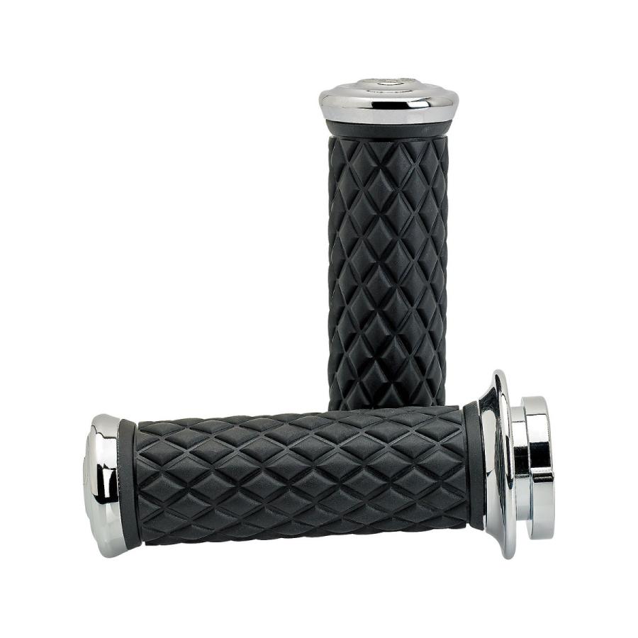 Harley Davidson - Ｂｉｌｔｗｅｌｌ アルミコアグリップセット ＴＢＷ用 クローム ハンドル-車、バイク、自転車