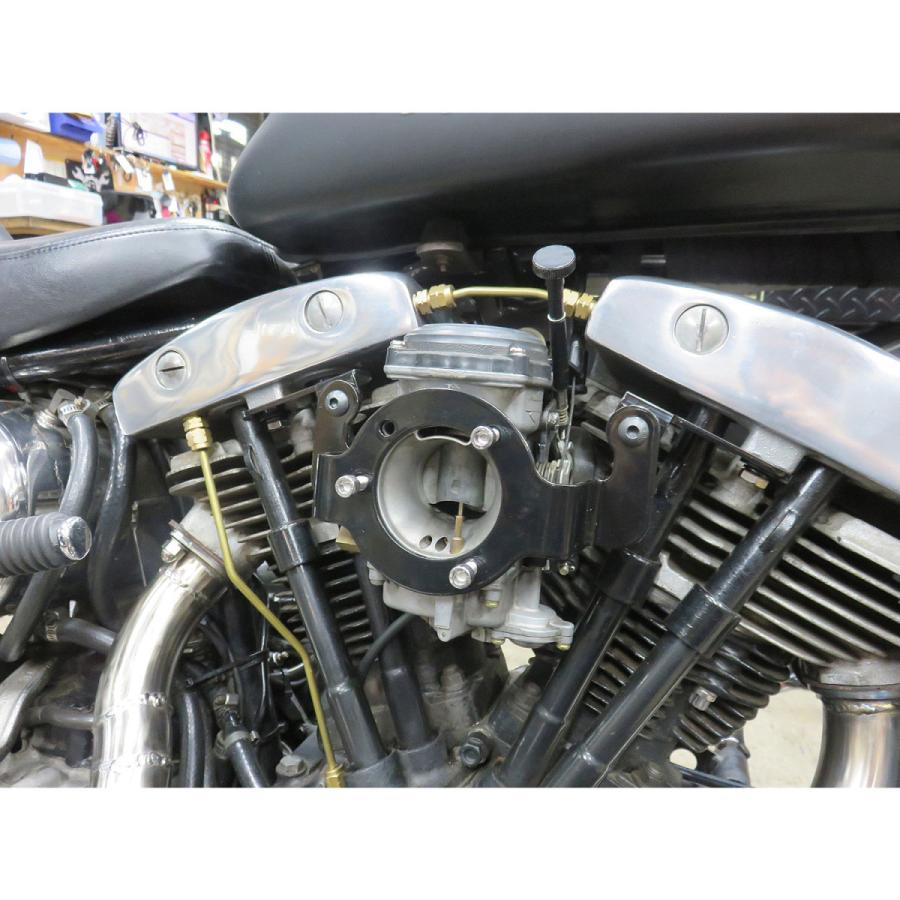 Harley Davidson ショベル用CVキャブマウントキット ブラック : ネオ