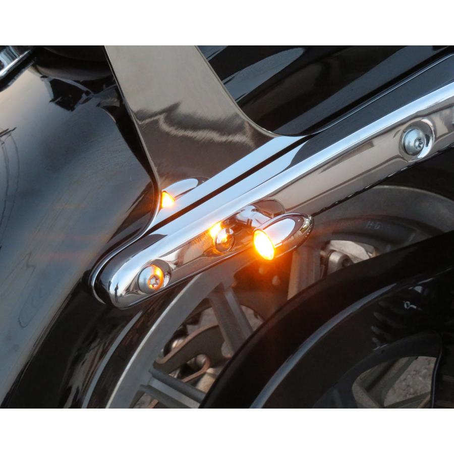 Harley Davidson マイクロバレットLEDウインカーセット クローム 