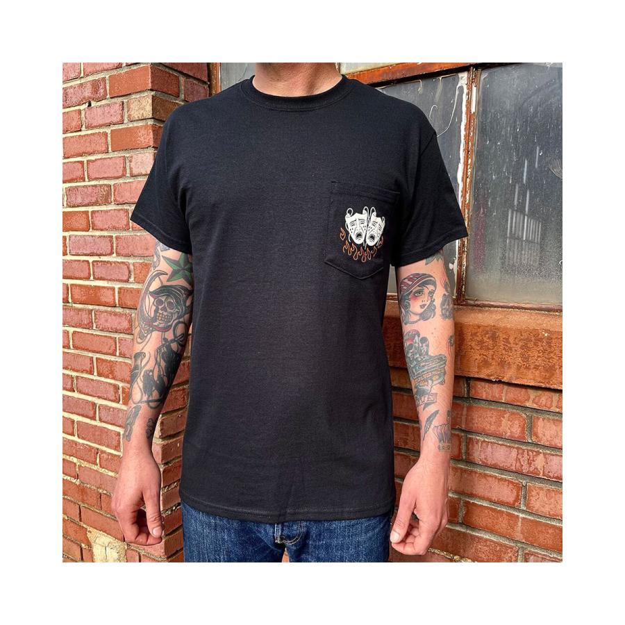 ダイスマガジン　ポケットＴシャツ　ＤｉｃＥ　Ｘ　４Ｑ　ブラック　ＸＬ