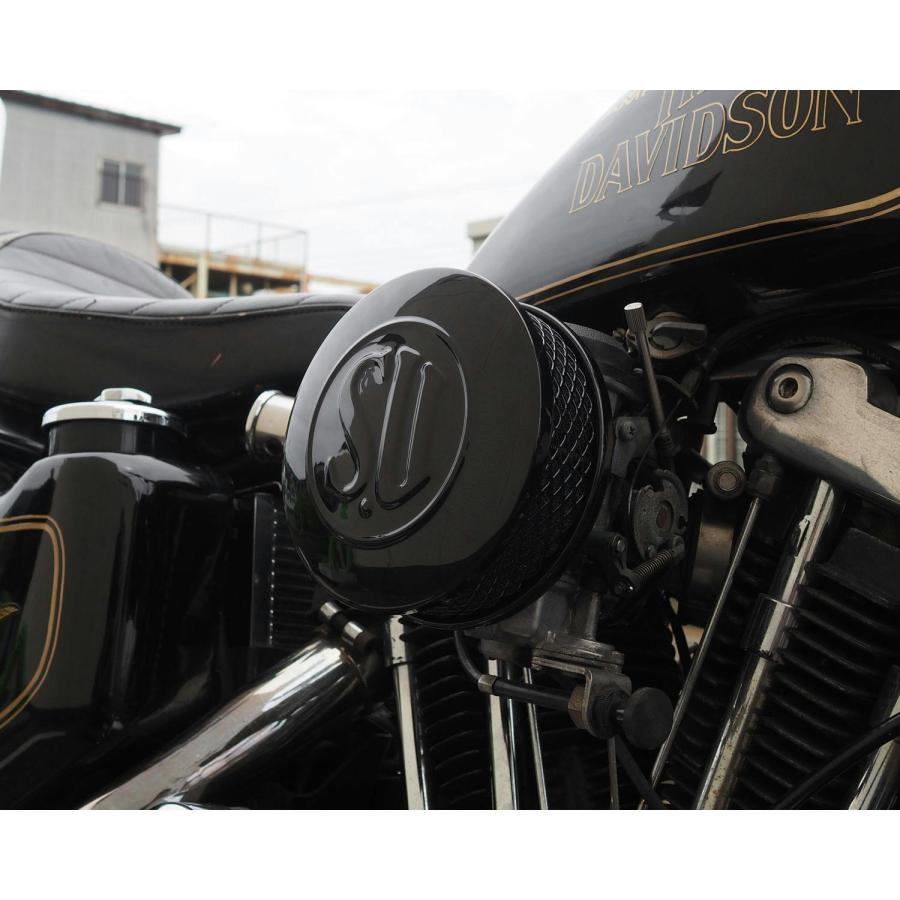Harley Davidson CVキャブ用SUエアクリーナーキット ブラック 93