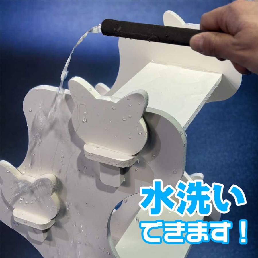 【名入れ看板付き キャットハウス】猫家具 水洗いできる猫のお城 建物型猫用ハウス 爪とぎ付き キャットファニチャーシリーズ ビス不要 簡単組立 室内用 |  | 11