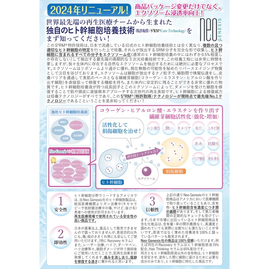 2024年New高濃度 エクソソーム 最高峰ヒト幹細胞培養原液 60%配合