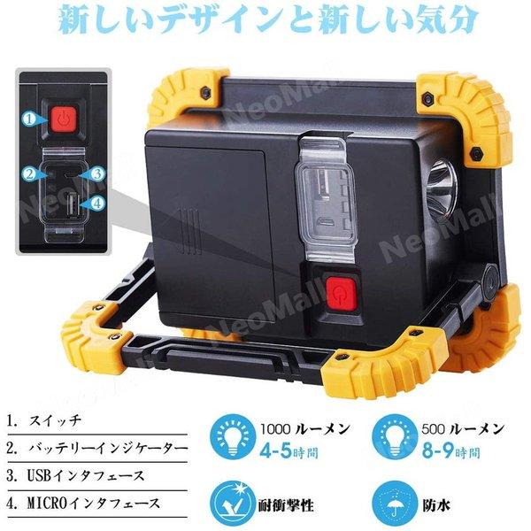 ワークライト LED 充電式 ポータブル 20W 投光器 作業灯 緊急 ワークライト LED 充電式 ポータブル 20W 投光器 作業灯 緊急