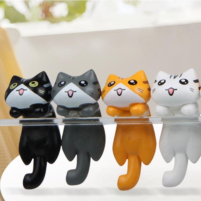 コップのフチ猫 5匹セット 黒猫 トラ猫 白猫 三毛猫 ネコ ねこ