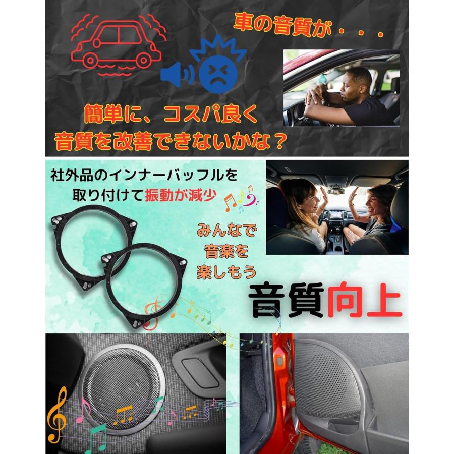 インナーバッフル 2個 16cm 17cm ボード スピーカー バッフル