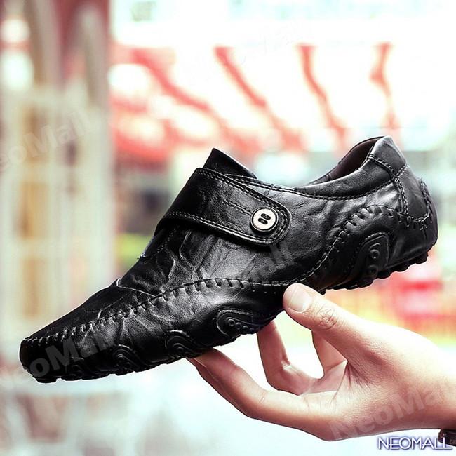 牛皮 型押し ☆ メンズ ビジネス レザー ワニ柄 シューズ ブラック