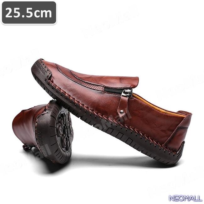 人気商品 ☆ メンズ ビジネス レザー シューズ ワインレッド サイズ 25.5cm 革靴 靴 カジュアル 屈曲性 通勤 軽量