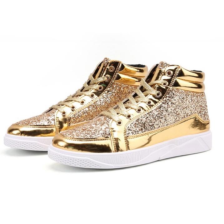 メンズ スニーカー ゴールド 靴 シューズ 防滑 ランニング