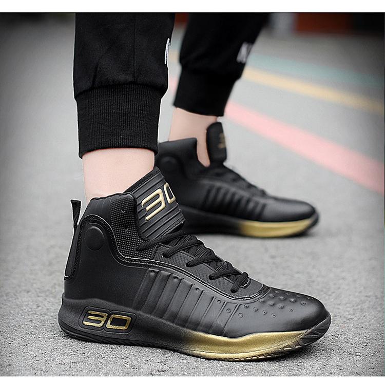 メンズ スニーカー ブラック × ゴールド 靴 シューズ 防滑 ランニング