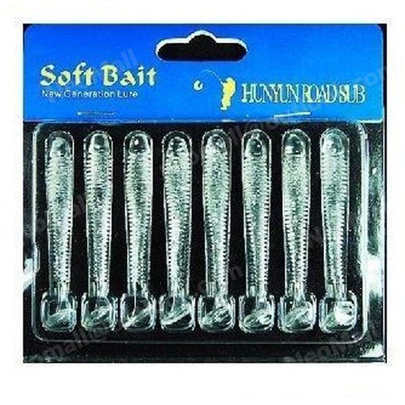 爆釣 ソフトルアー ワーム シャッドテール クリアカラー 約2.3