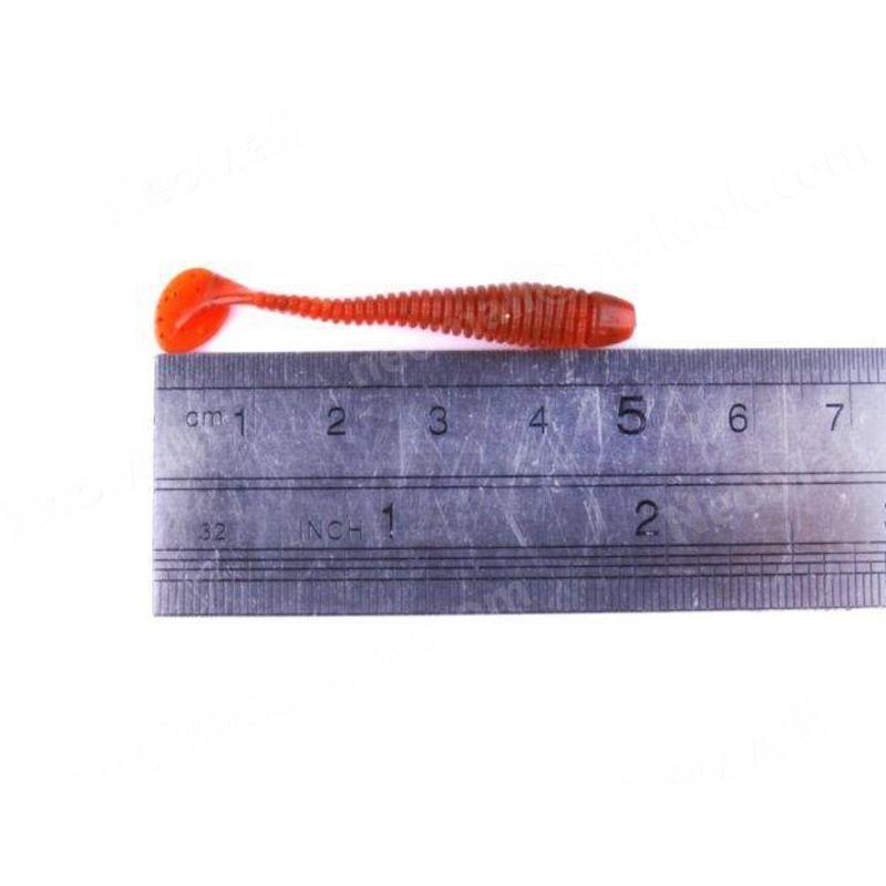 爆釣ソフトルアー ワーム シャッドテール レッド 約2.3インチ 8個入り