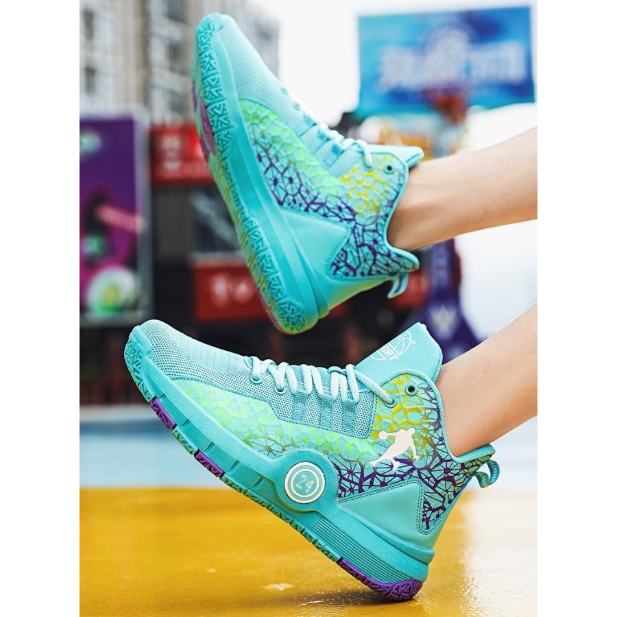 メンズ スニーカー ライトブルー 靴 シューズ 防滑 バスケットシューズ