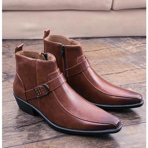 メンズ PUレザー ブーツ シューズ ブラウン 革靴 靴 カジュアル 屈曲性 通勤 軽量 インポート品【n148】 メンズ PUレザー ブーツ シューズ ブラウン 革靴 靴 カジュアル 屈曲性