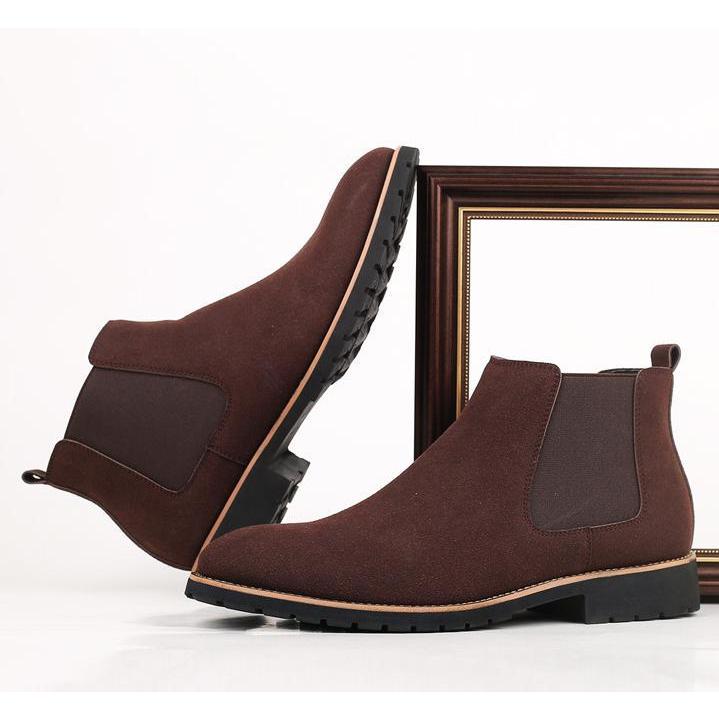 サイドゴア メンズ ビジネス PUレザー シューズ ダークブラウン 革靴 靴 カジュアル 屈曲性 通勤 軽量 インポート品【n155】 サイドゴア メンズ ビジネス PUレザー シューズ ダークブラウン 革靴