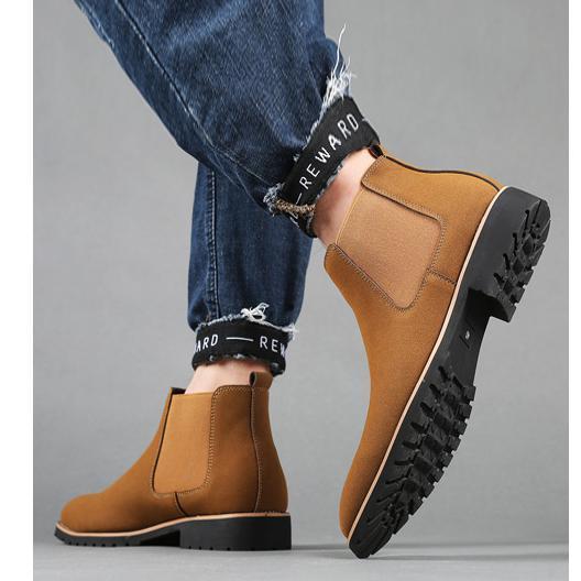 サイドゴア メンズ ビジネス PUレザー シューズ ライトブラウン  革靴 靴 カジュアル 屈曲性 通勤 軽量 インポート品【n155】 サイドゴア メンズ ビジネス PUレザー シューズ ライトブラウン 革靴