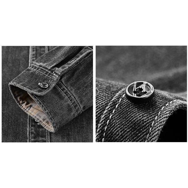 メンズ 長袖 デニム シャツ グレー 春秋【n189】 : NEOMALLヤフー