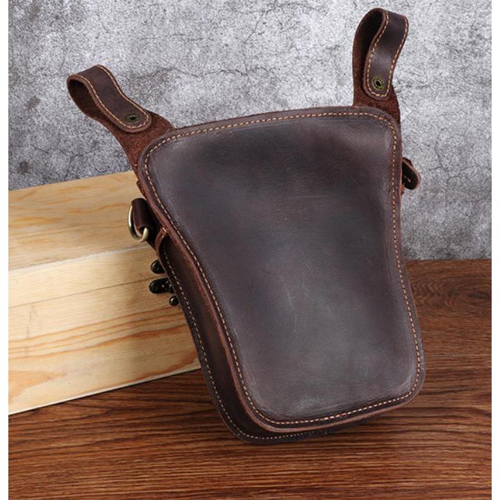 送料コミコミ☆ 2way ウェストポーチ 本革 ダークブラウン/ライト