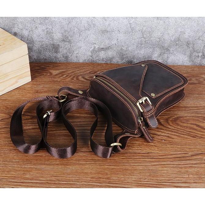 送料コミコミ☆ 2way ウェストポーチ 本革 ダークブラウン/ライトブラウン 牛革 ヒップバッグ ショルダーバッグ スマホ タバコ 【n226】 送料コミコミ☆ 2way ウェストポーチ 本革 ダークブラウン/ライト