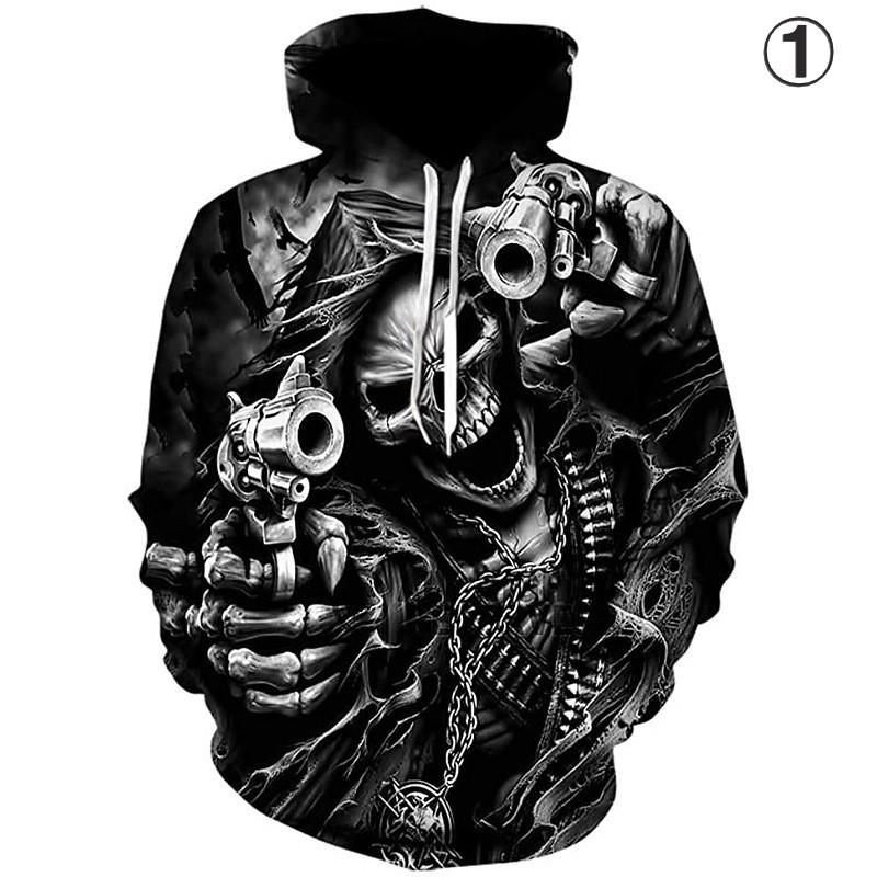 フード付き ドクロ パーカー アウター 防寒 髑髏 骸骨 ガイコツ 骨