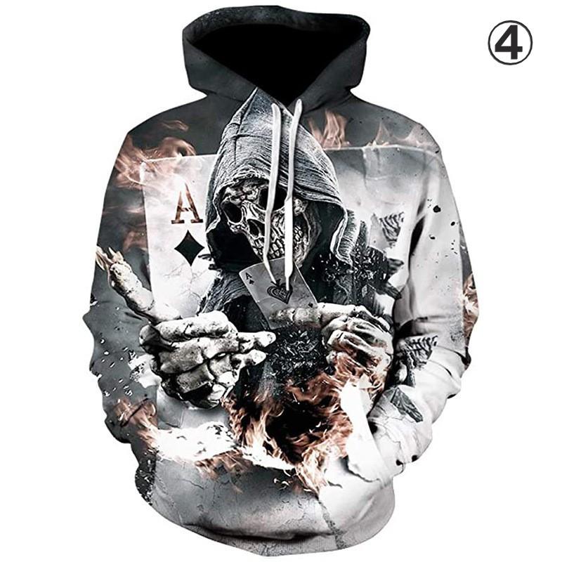 フード付き ドクロ パーカー アウター 防寒 髑髏 骸骨 ガイコツ 骨