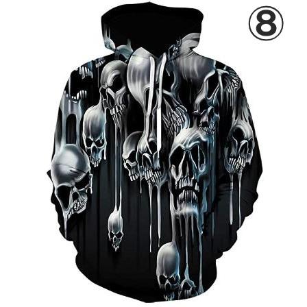 フード付き ドクロ パーカー アウター 防寒 髑髏 骸骨 ガイコツ 骨