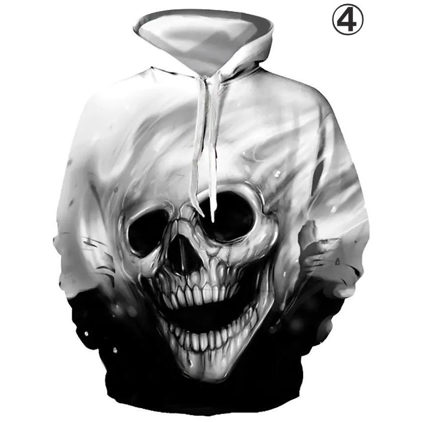 フード付き ドクロ パーカー アウター 防寒 髑髏 骸骨 ガイコツ 骨