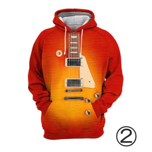 フード付き 楽器 パーカー アウター 防寒 ギター ドラム ピアノ n724