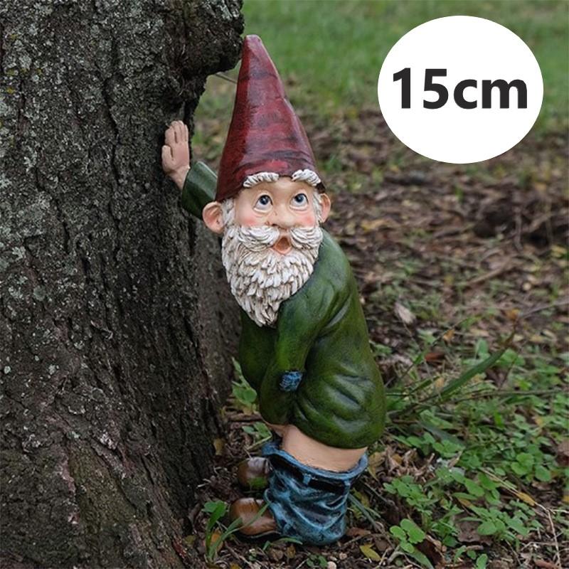 立ちション エルフ 大サイズ オーナメント 雑貨 置物 木の飾り 樹脂