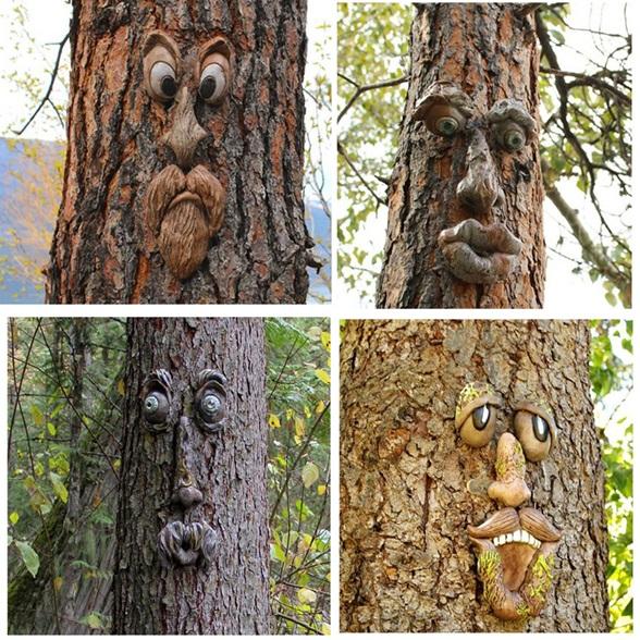 ツリーフェイス モンスターツリー 木の顔 オーナメント 木の飾り 樹脂