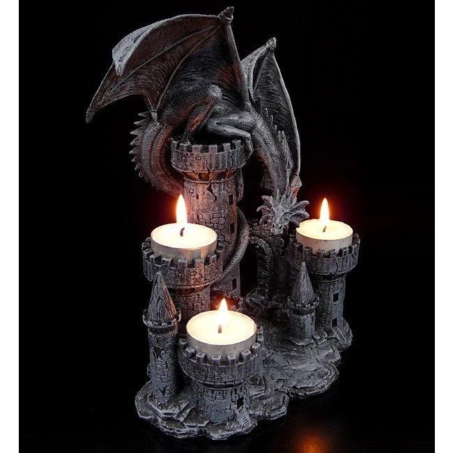 龍の燭台　アンティーク　ドラゴンキャンドルスタンド キャンドルスタンド キャンドルホルダー ドラゴンと城 キャンドル