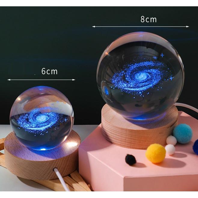 オシャレな置き物 クリスタルライト 6cm オブジェ 室内 雑貨 銀河系