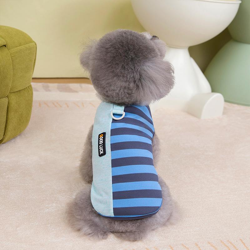 ドッグウェア ストライプ GOOD LUCK 春夏 3色 5サイズ おしゃれな 犬服