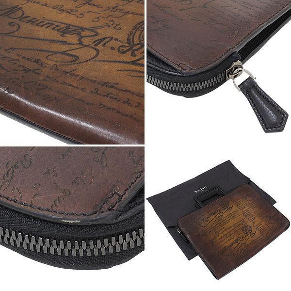 人気Berluti LIFT スクリットレザーブリーフケースカリグラフィー茶