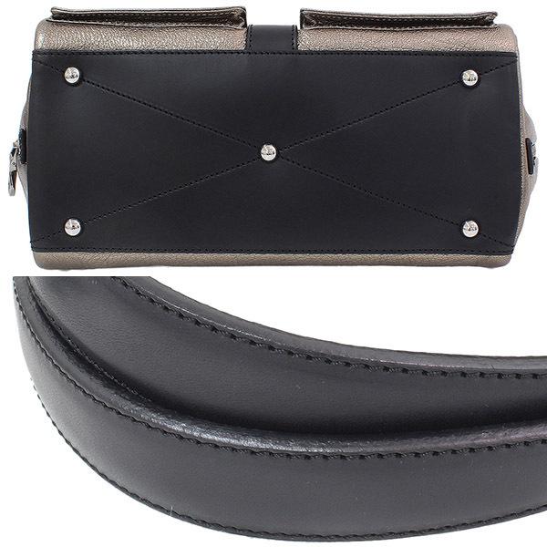 ロエベ)LOEWE ゴールド レザー チェーン ハンドバッグ ゴールド 袋 