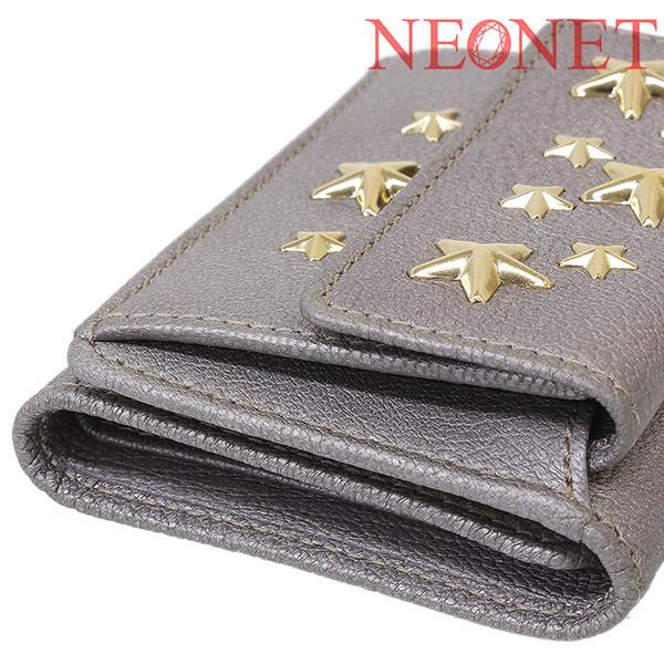 ジミーチュウ メタル スター デザイン レザー 3つ折り 財布 箱袋証  