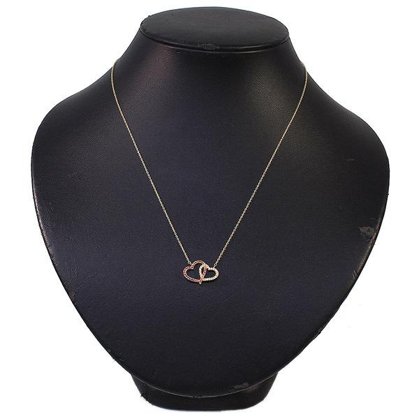 スタージュエリー ハート ルビー ダイヤ ネックレス K18YG 0.06ct  