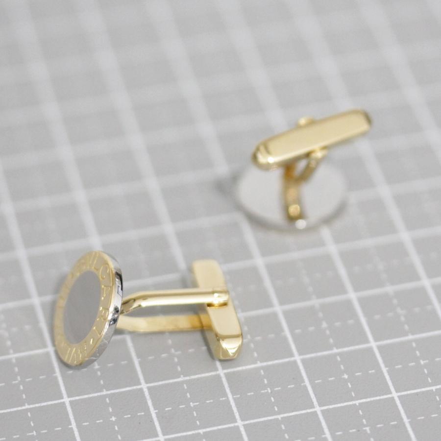 BVLGARI ブルガリブルガリ ゼロワン カフス K18YG×SS 金メイン メンズ  