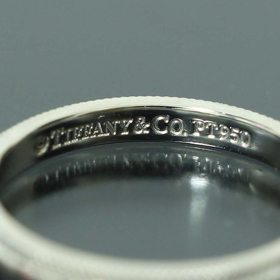ティファニー ミルグレイン リング 6.5号 PT950 2mm D8735