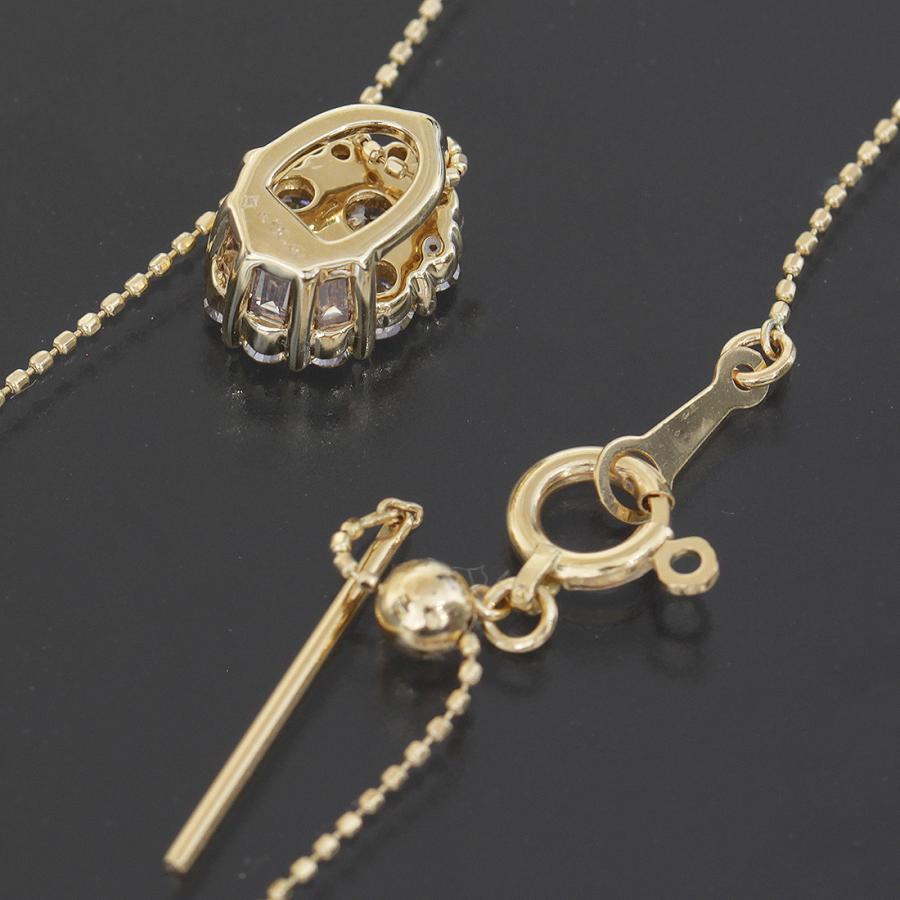 GSTV ダイヤ0.4ct ネックレス K18YG アジャスター付 中古 D9918 