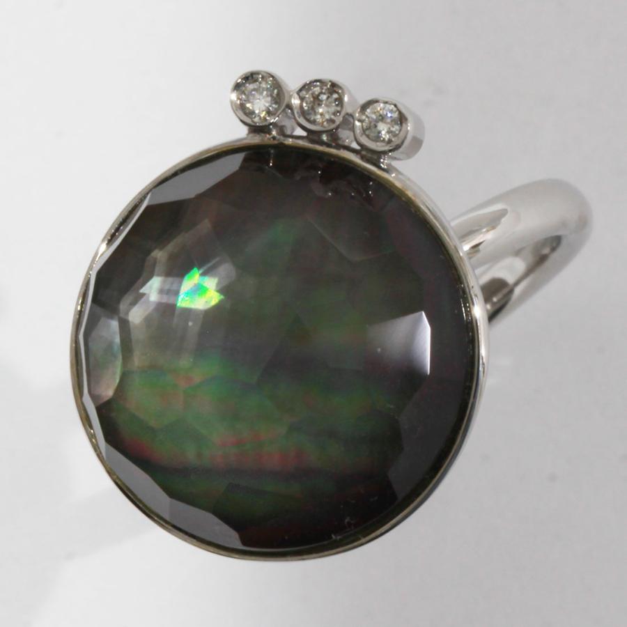 BIBIGI ビービージー色石ダイヤモンドリング指輪 15.5号 K18WG D9947