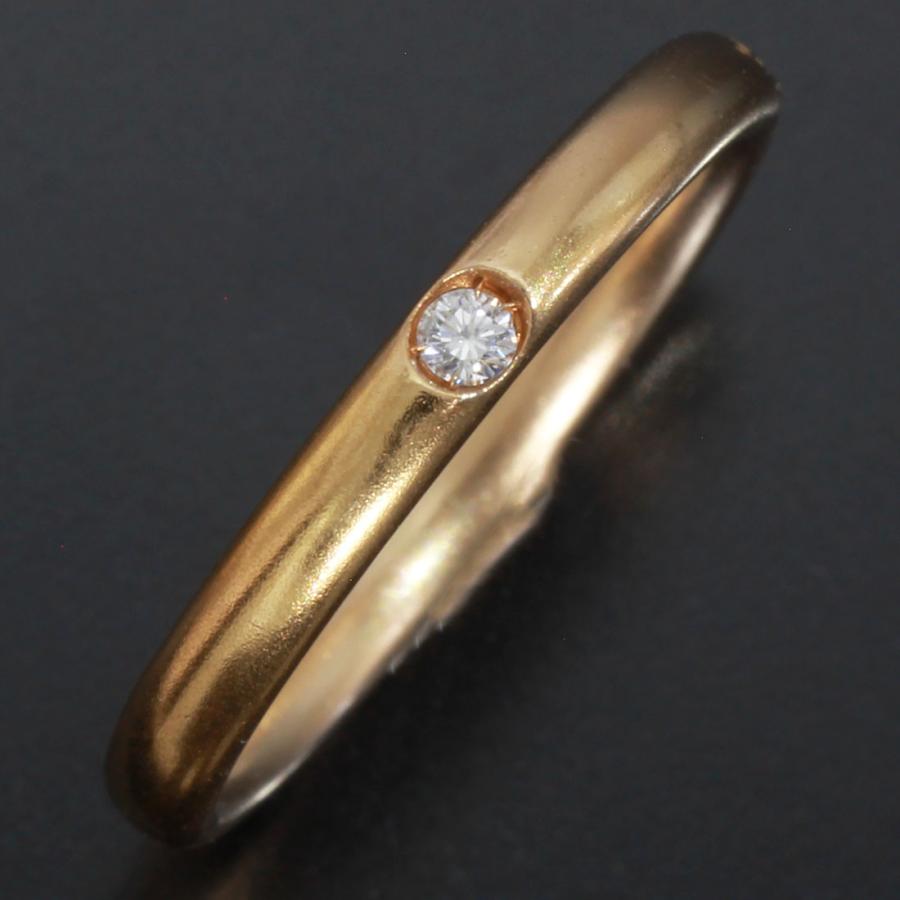 未使用品 ポメラート 1Pダイヤ ルッチョレリング K18 D9965-
