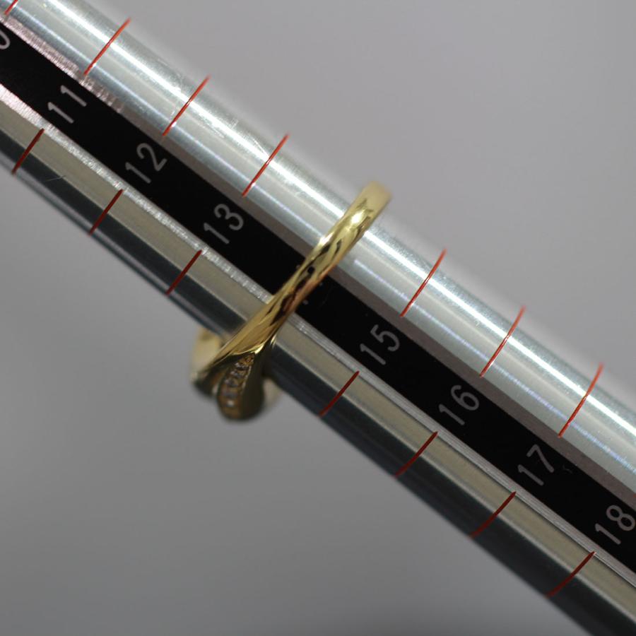 MIKIMOTO ミキモト 指輪 エメラルドカット 14号 ダイヤ リング K18YG 